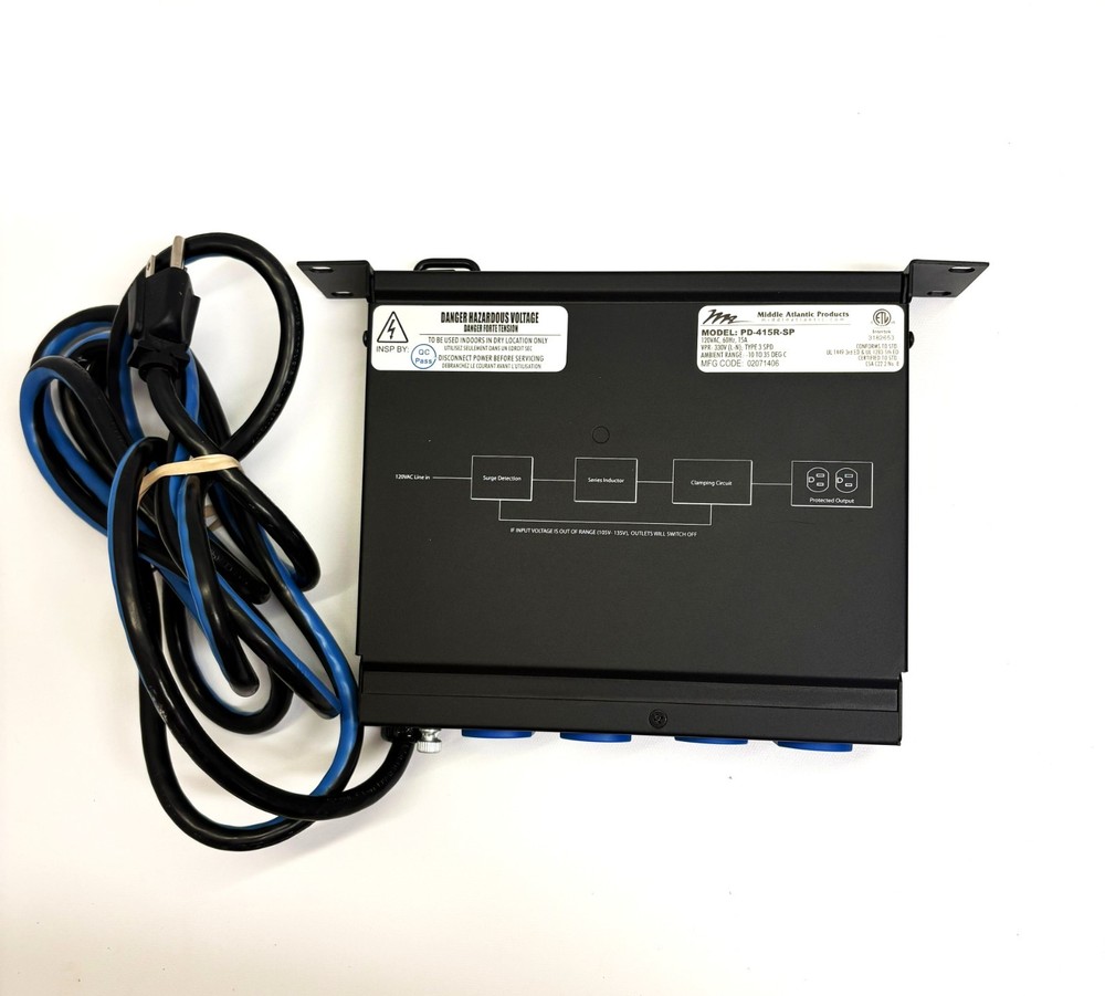 Middle Atlantic PD-415R-SP 15 Amp Half Rack Surge Protector