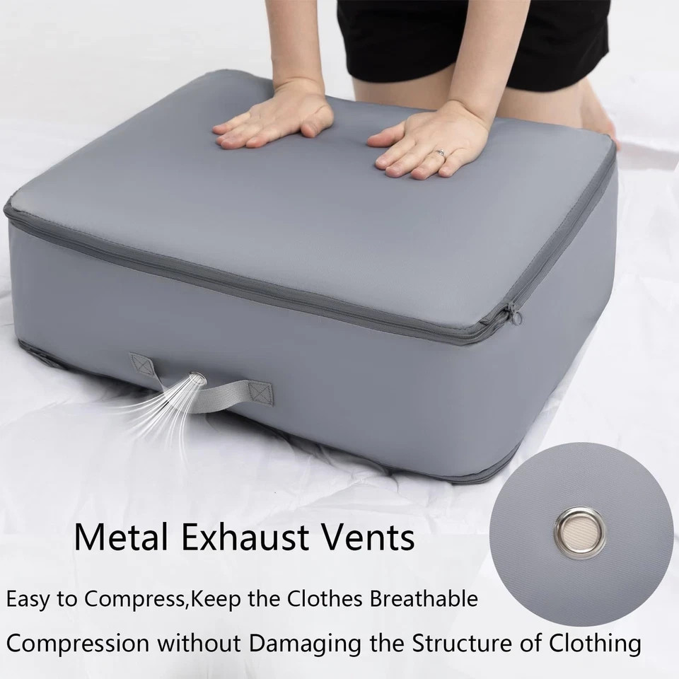 4 Pack Compression Bags for Storage,Ultra Space Saving Self Compression Organ