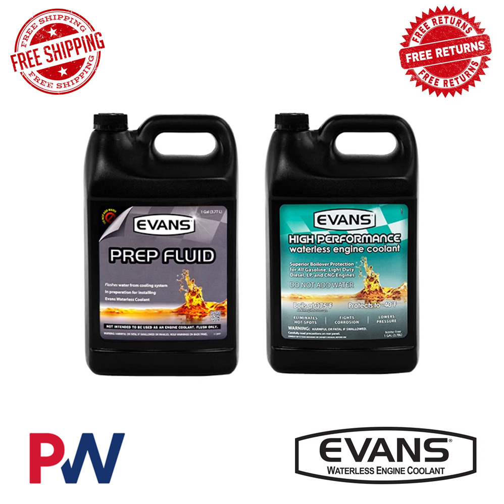 Evans High Performance Waterless Coolant 1 Gallon/ Prep Fluid 1 Gallon Universal