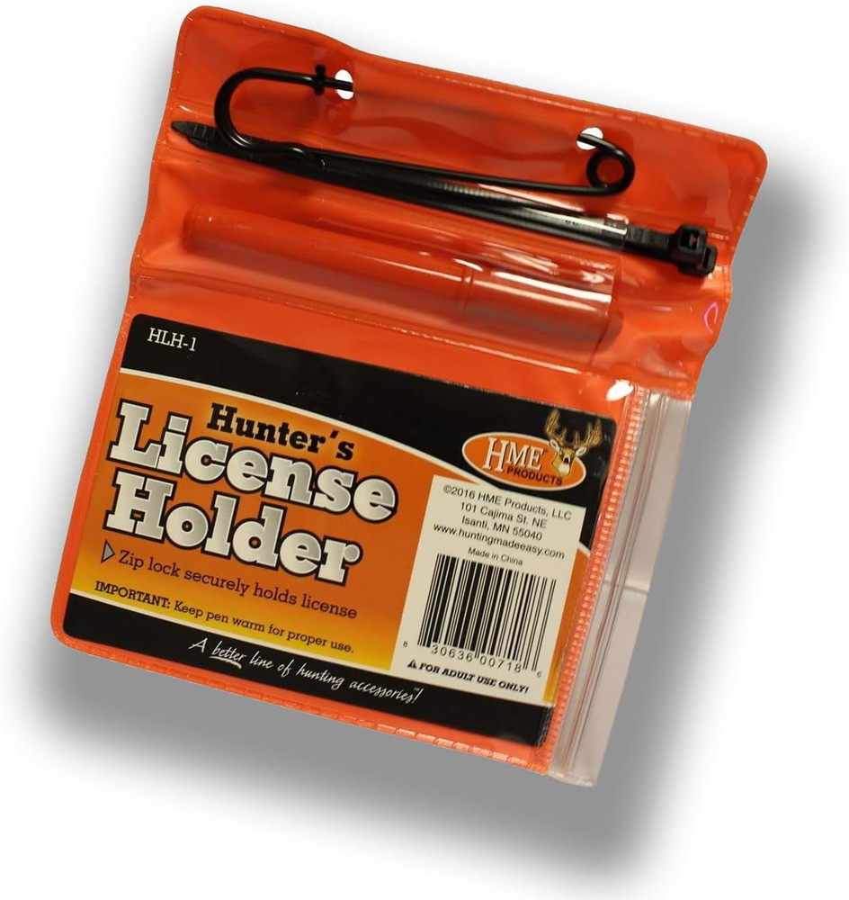 Durable Secure Waterproof Zip-Lock Hunter'S License Holder with Built-In Snap -