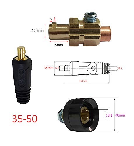 TIG Welding Cable Panel Connector Plug & Socket Set DKJ35-50 DKZ35-50 4pcs