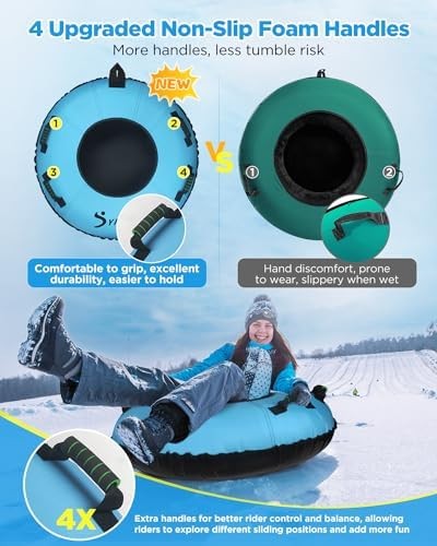 Inflatable Snow Tube Sled with Handles