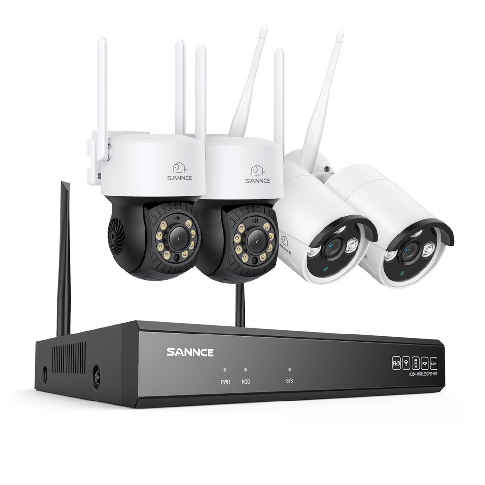 SANNCE 10CH NVR 5MP Wireless PT Security Camera System Two Way Audio Color Night