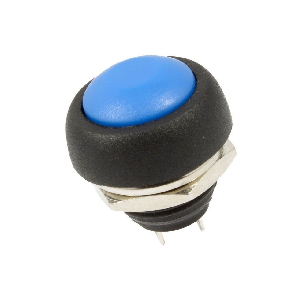 2Pcs 12mm Waterproof Momentary ON/OFF Push Button Mini Round Switch Blue