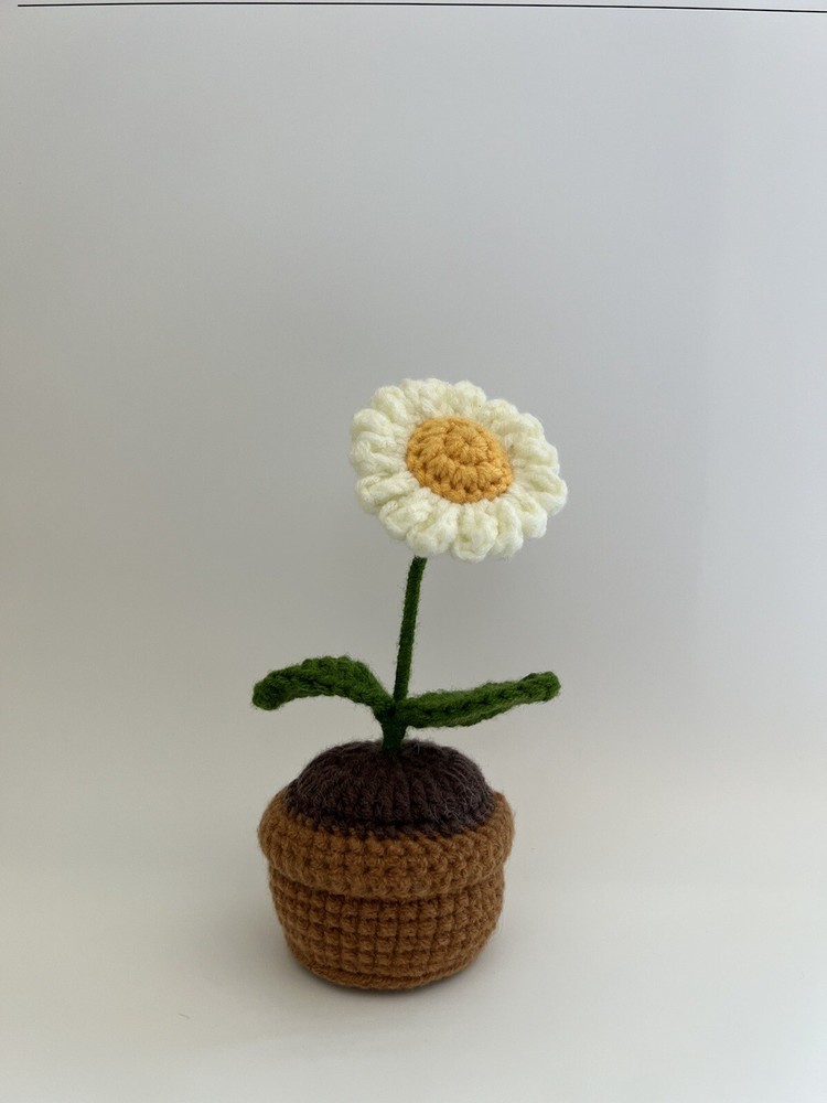 Fluffy Crochet Flowers Small Pots