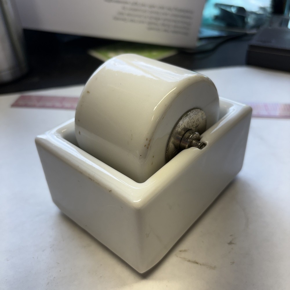 Vintage Sengbusch Milwaukee Ceramic Roller Office Desk Accessory