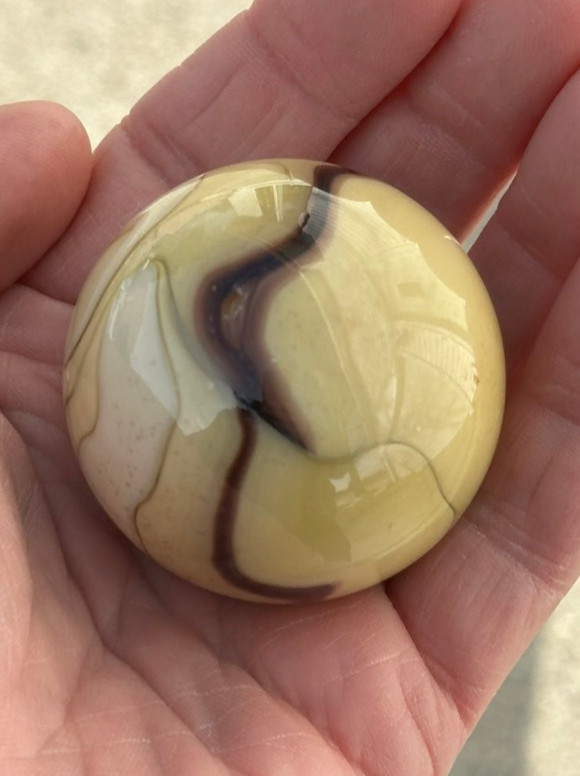 Toe Breaker 50mm (2") MORIARTY Brown/Orange Swirl Marbles glass Toebreaker HUGE