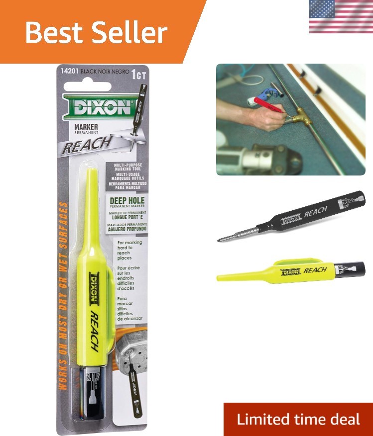 Deep Hole Permanent Marker - Durable, Non-Toxic Black Ink for All Surfaces