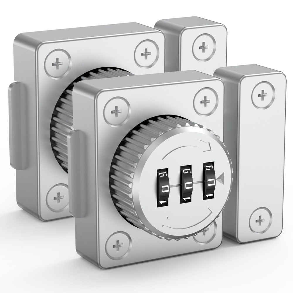 OneWay Door Combination Lock Silver Keyless 1000 Password Security Bolt