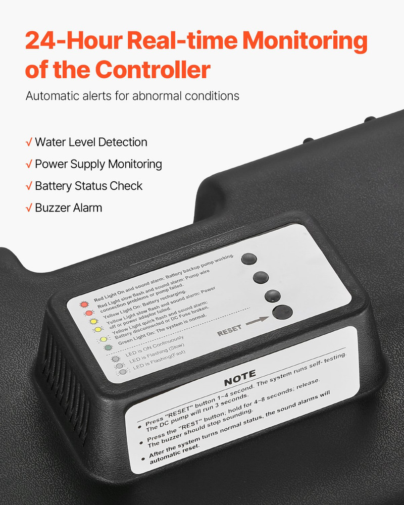 Basement Emergency Back-Up Sump Pump, Black