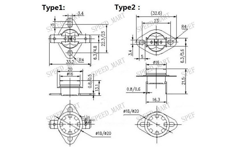 5 pcs Temperature Switch Control Sensor Thermal Thermostat 145°C N.C. KSD301
