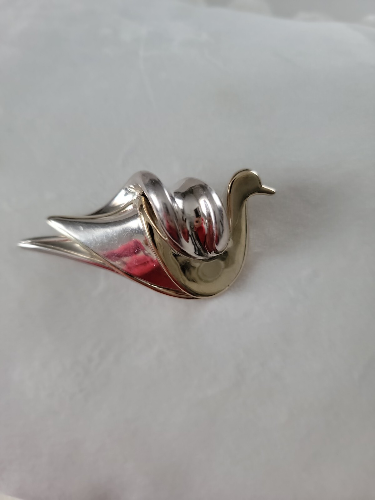 Nurit & Shoshanna Bar Modernist Swan Pin Sterling with Gold Plating