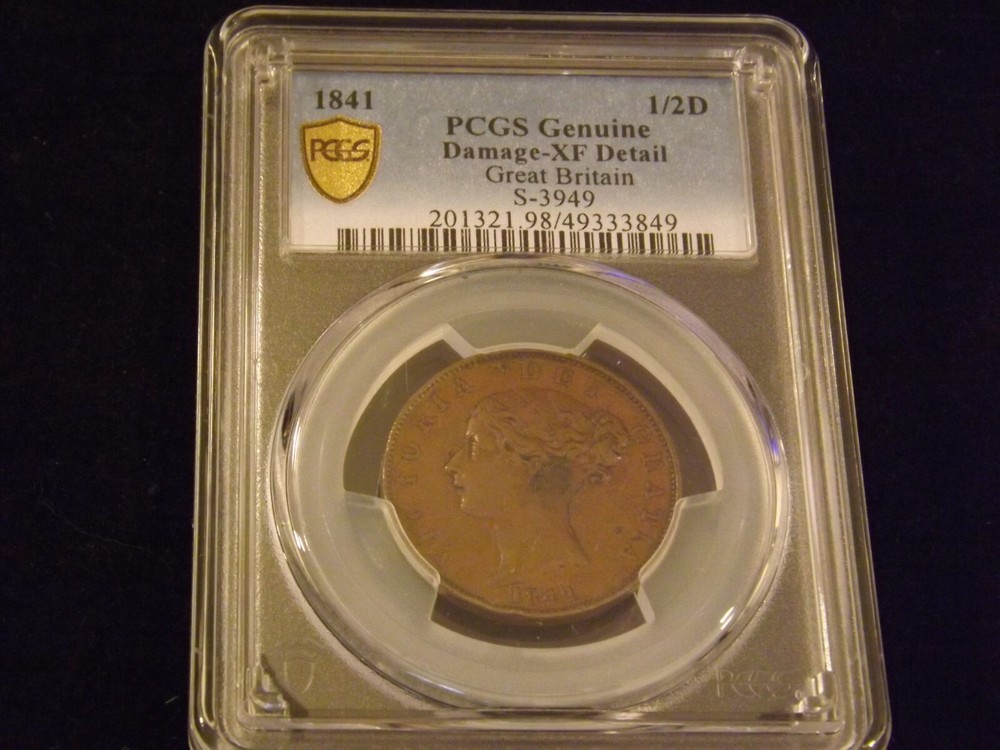 1841    1/2 D         GREAT BRITAIN      PCGS  XF