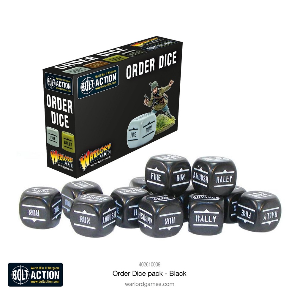 Bolt Action: Orders Dice pack - Black by Warlord Games