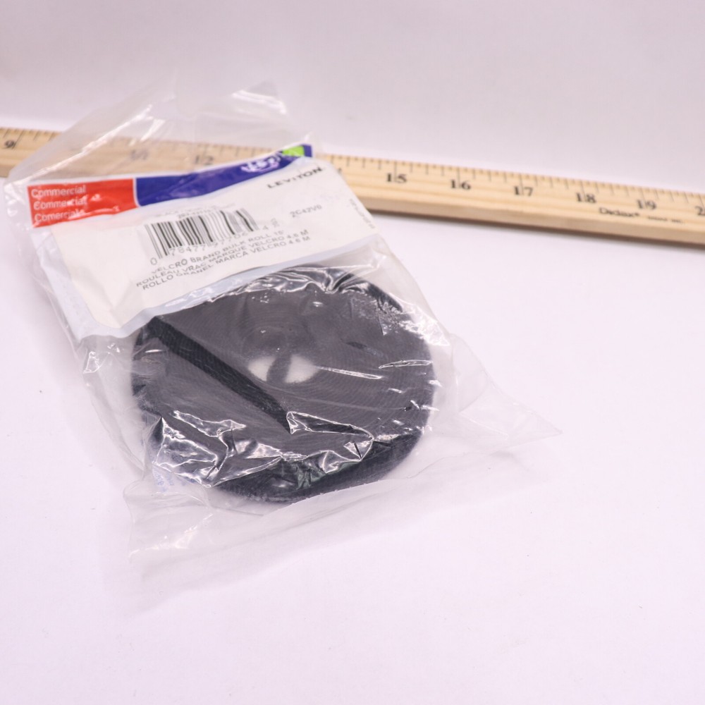 Leviton Bulk Hook and Loop Wrap Black 15' Roll 43115-015