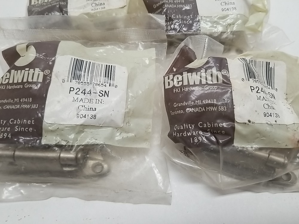 Belwith Cabinet Door Hinge P244-SN Self-Closing Variable Overlay 8 Hinges