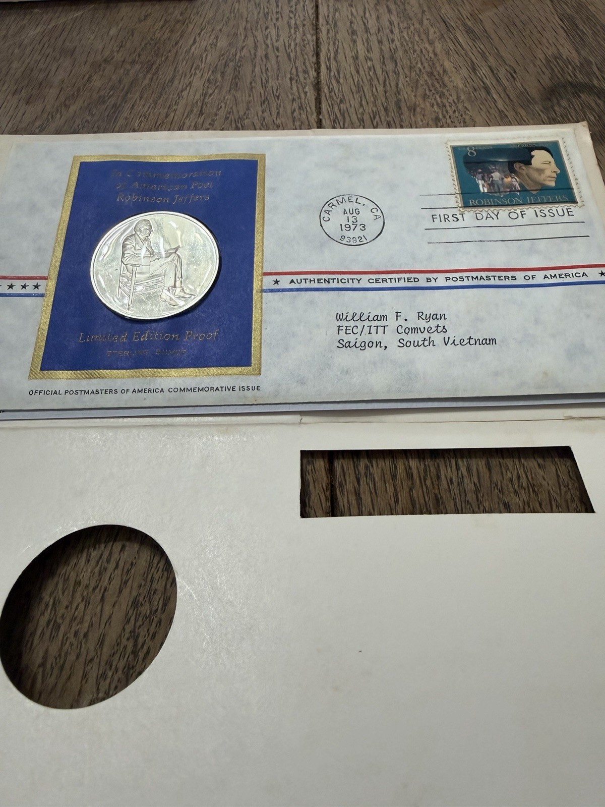 (5) postmasters of america medallic first day covers.