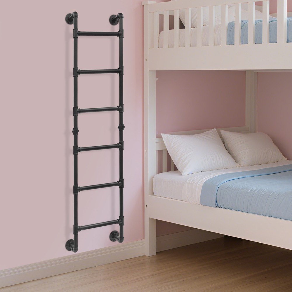 Wall-mounted 6-step Bunk Bed Ladder High Loft Attic Eight Steps Ladders Tool