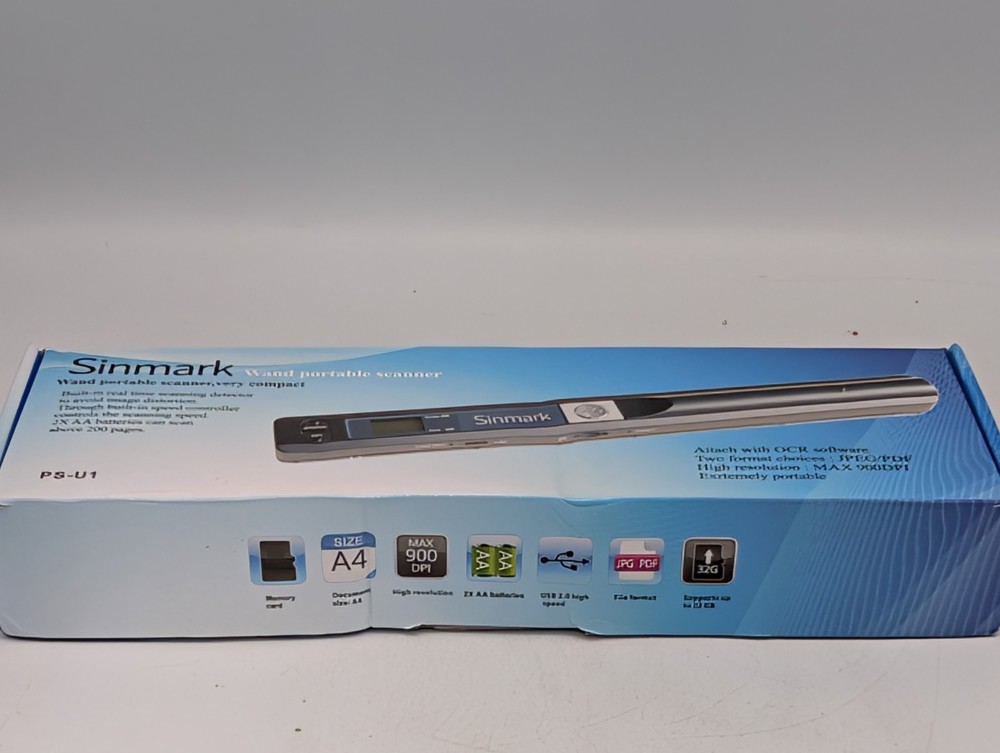 Sinmark Wand Portable Scanner Compact PS-U1 New * Open Box