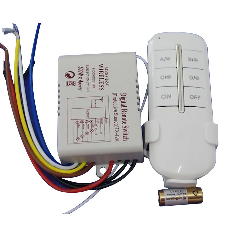 4 Way Light Lamp Digital Wireless Remote Controller Switch ON/OFF 110-240V New E