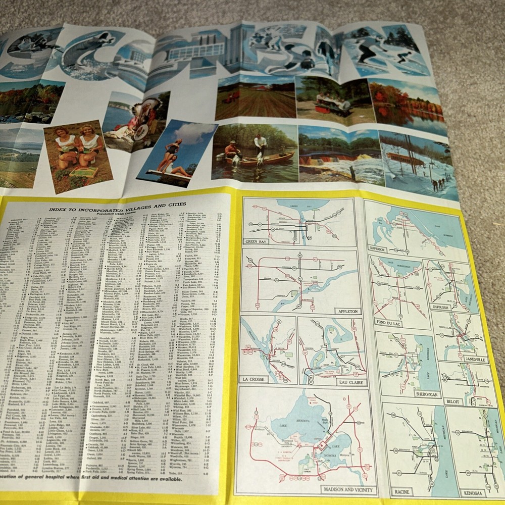 1957 WISCONSIN HIGHWAY MAP