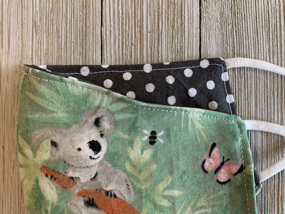 Koala Face Mask - Adjustable, Reversible, Handmade In USA