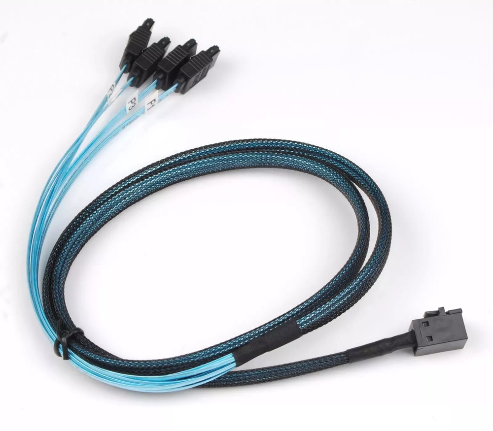 Mini SAS SFF-8643 To 4 SATA 7pin Hard Disk 6Gbps Data Server Raid Cable 1M