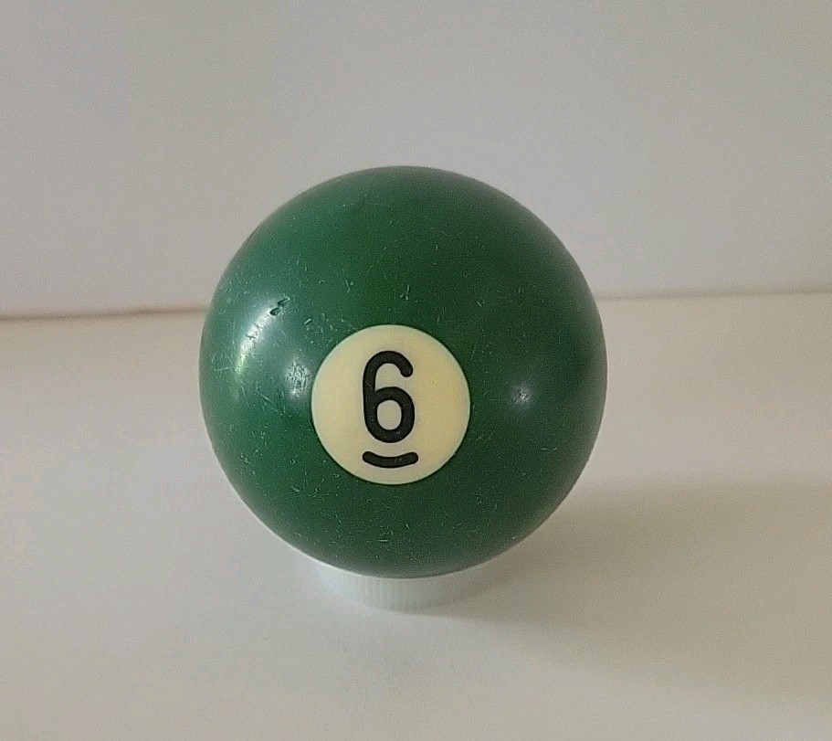 Vintage No. 6 Solid Green Pool Ball Billiard 2" Replacement (B)