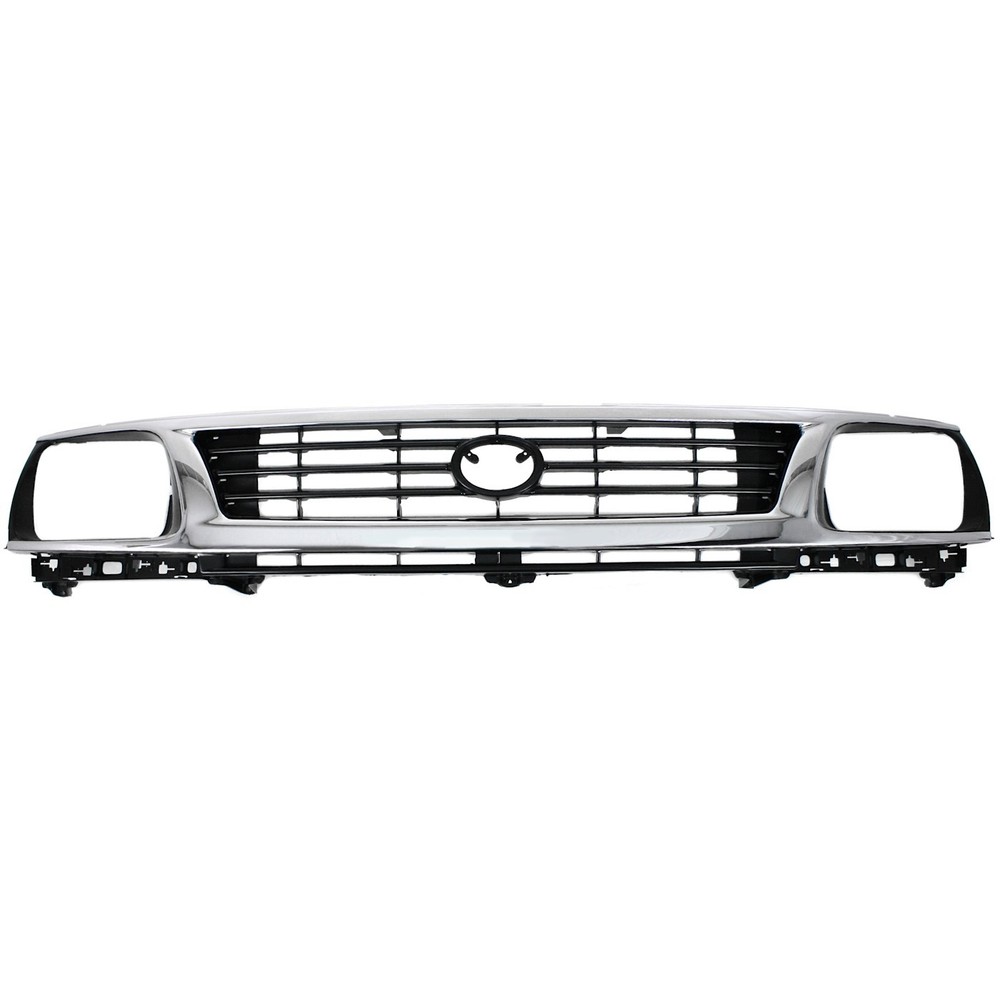 Grille For 95-96 Toyota Tacoma Chrome Shell w/ Black Insert Plastic