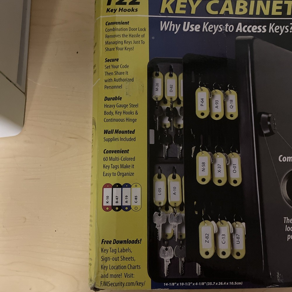 KeyGuard Combination Key Cabinet 122 Key Hooks (Used)