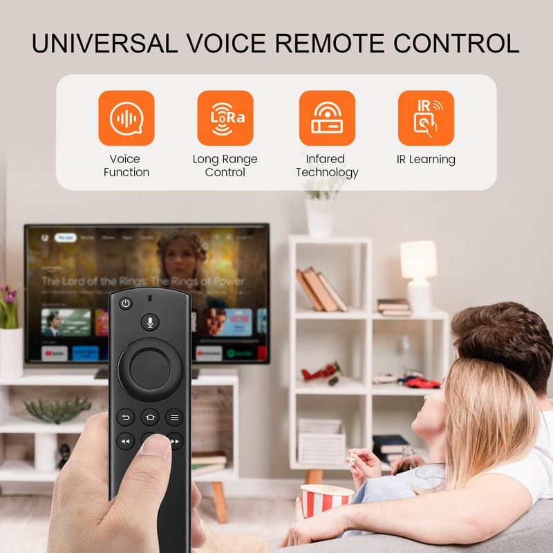 Replacement Voice Remote Control Compatible with All Fire-Series Total black