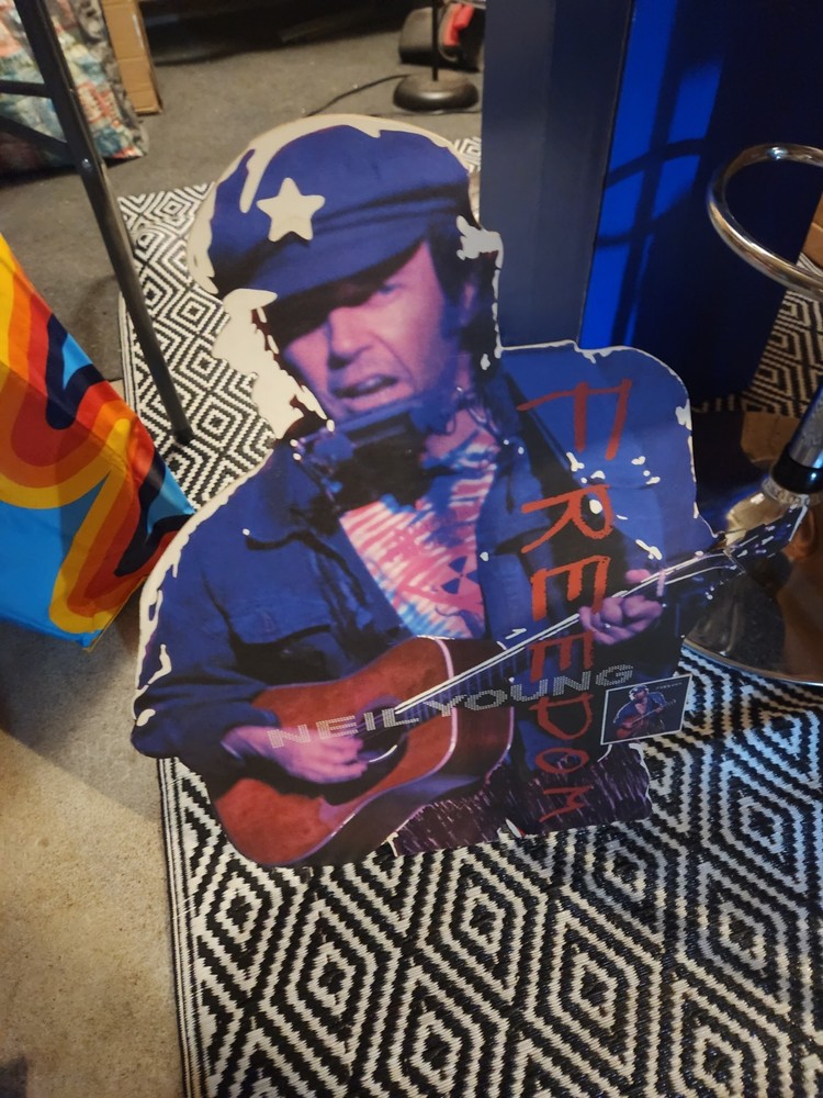NEIL YOUNG Freedom STAND UP rare original promotional poster thick cardboard