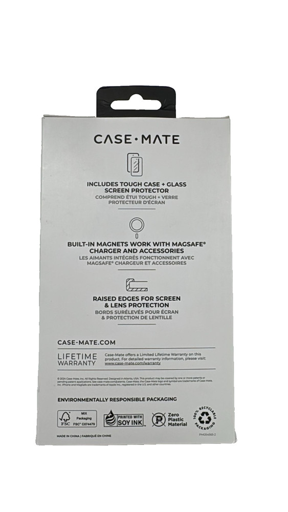 NEW Case-Mate Black Tough Case & Screen Protector Pack for Apple iPhone 16Plus