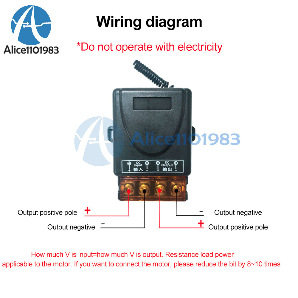 DC 8-72V 433mhz Wireless Remote Control Switch 30A Relay Control Power Switch