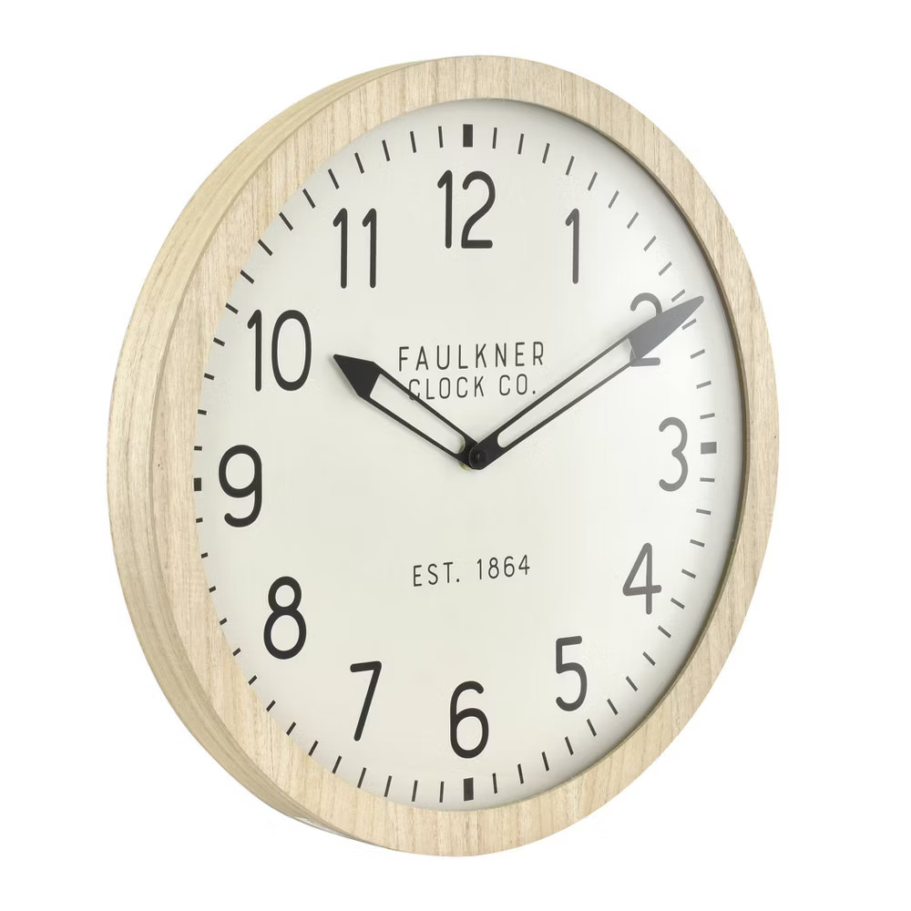 16" Wall Clock Wood - Threshold