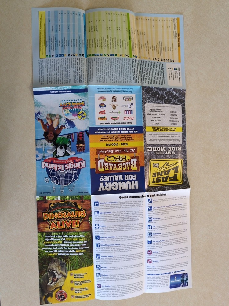 2012 Kings Island Park Guide & Map 40th Anniversary