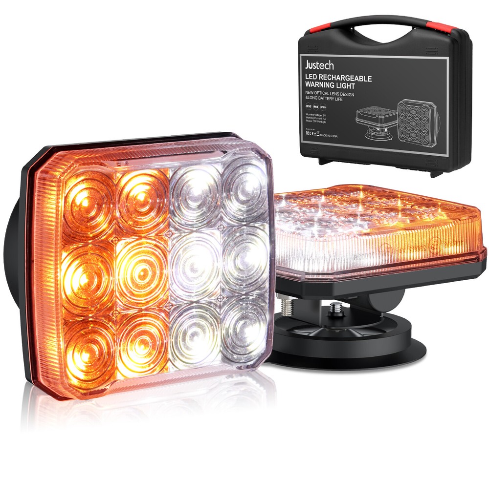2X Magnetic Wireless Warning Strobe Beacon Light Emergency Flashing Rechargeable