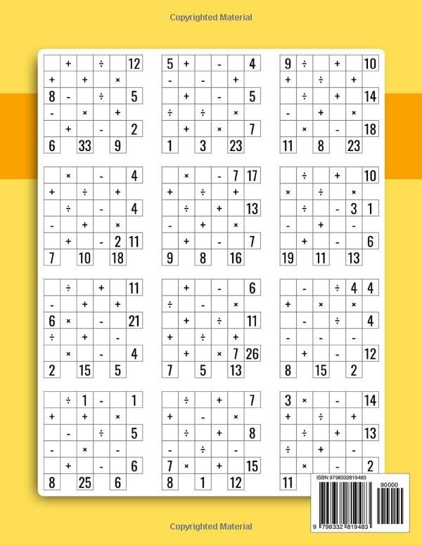 600 CrossMath Puzzles: Multiplication, Division, Addition, Subtraction |...