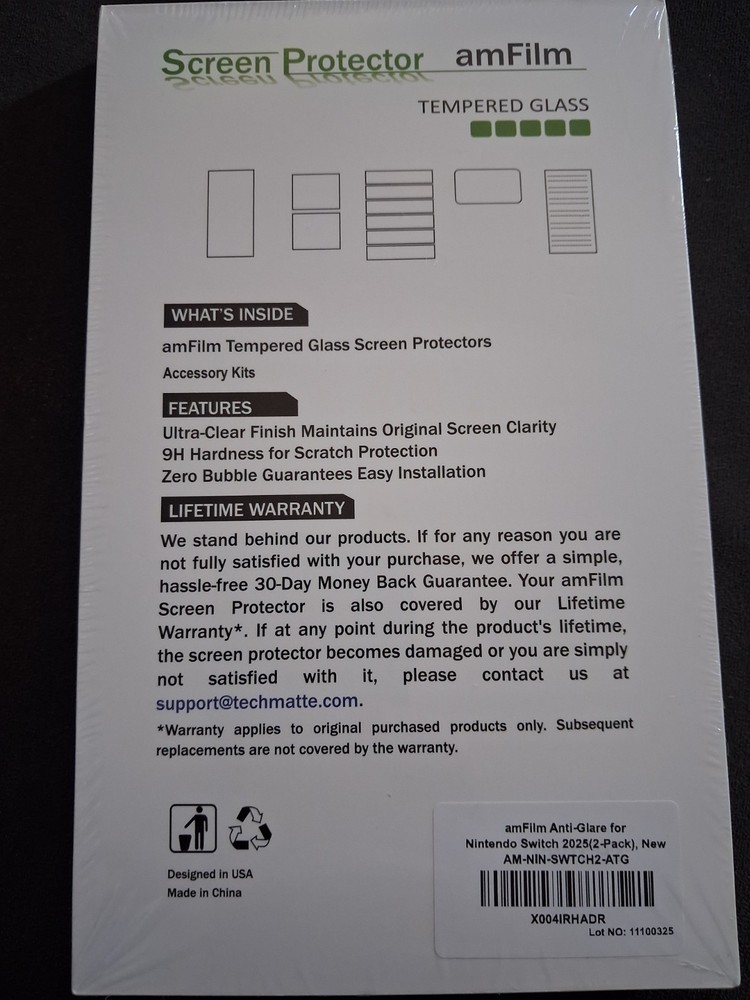 amFilm 2 Pack Nintendo Switch 2, One Touch Glass Screen Protector New Sealed