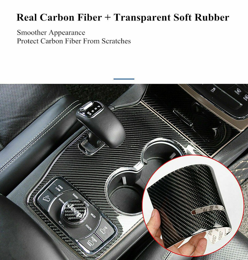 2PCS Central Console Gear Shift Cover Trim For Jeep Grand Cherokee 2014-2015