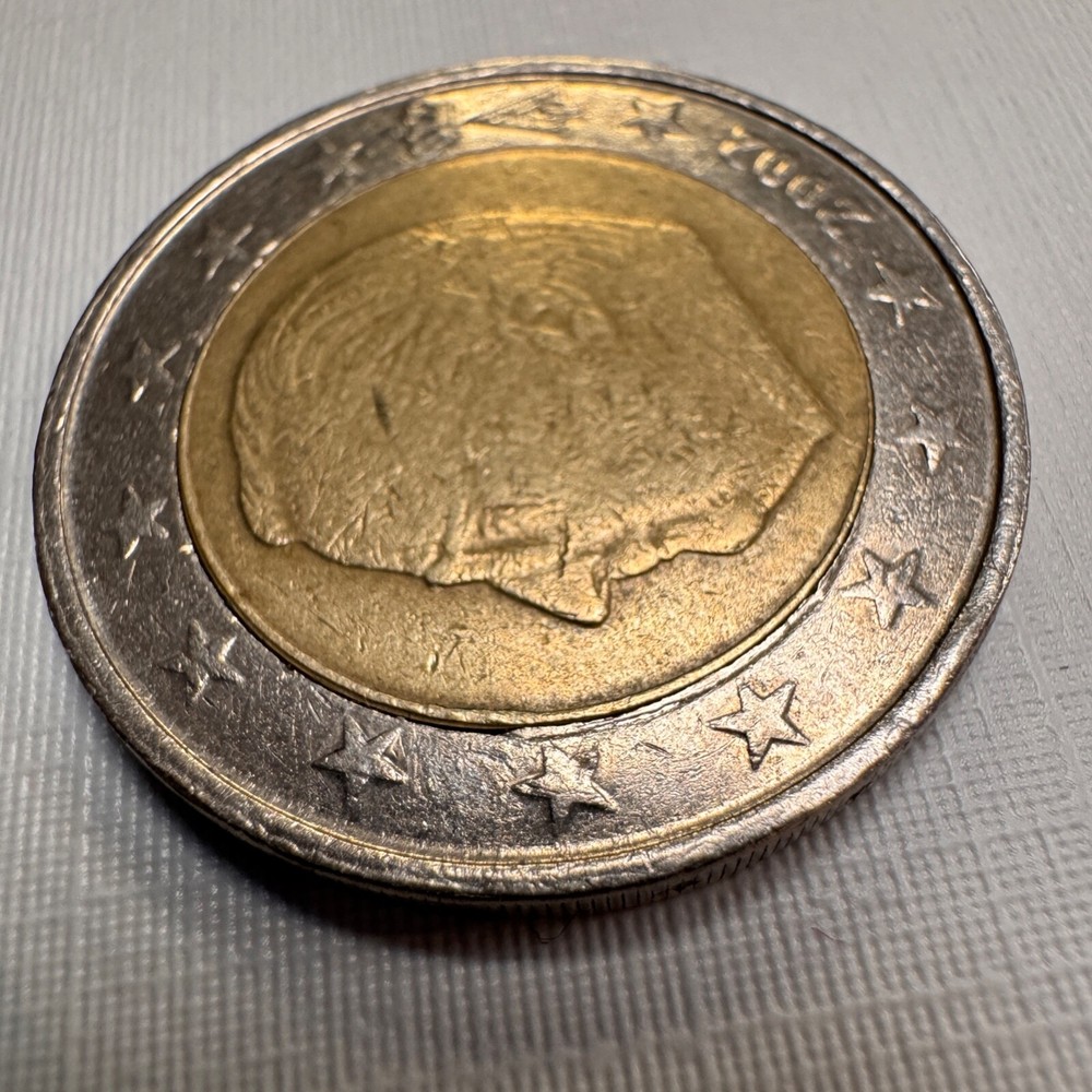 2 euro coin, Belgium, 2002. With Mint Errors