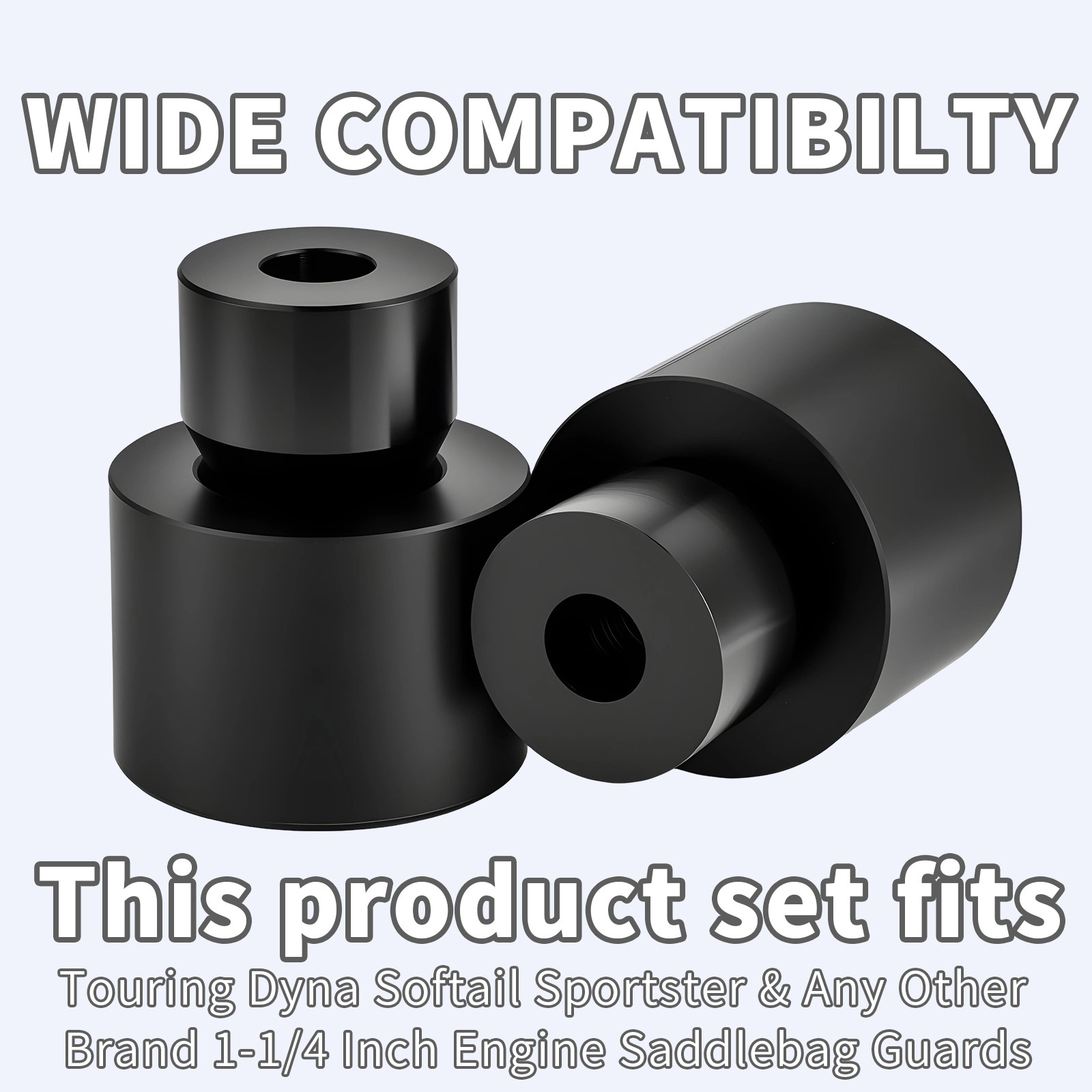 Crash Bar Slider End Replacement Kit For Harley Softail Touring Dyna Street Bob