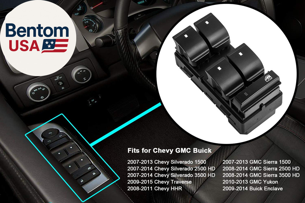 Master Power Window Switch Driver Side Compatible with 2007-2014 Chevrolet Silve