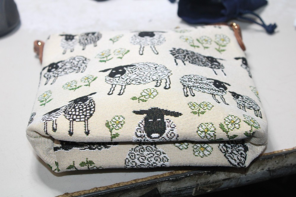 Tapestry Sling Bag- Sheep and Daisy White
