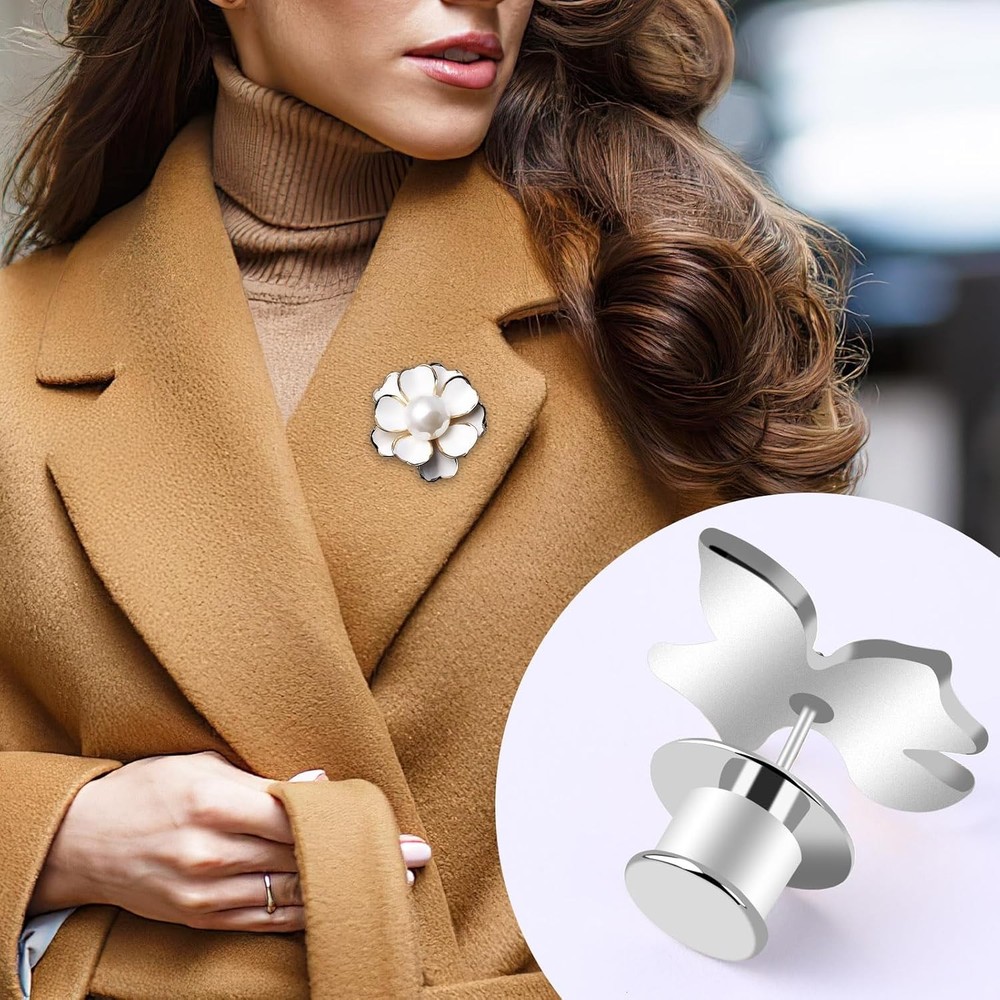 DECYOOL 100PCS Metal Locking Pin Backs, Keepers Clasp Backs Silvery