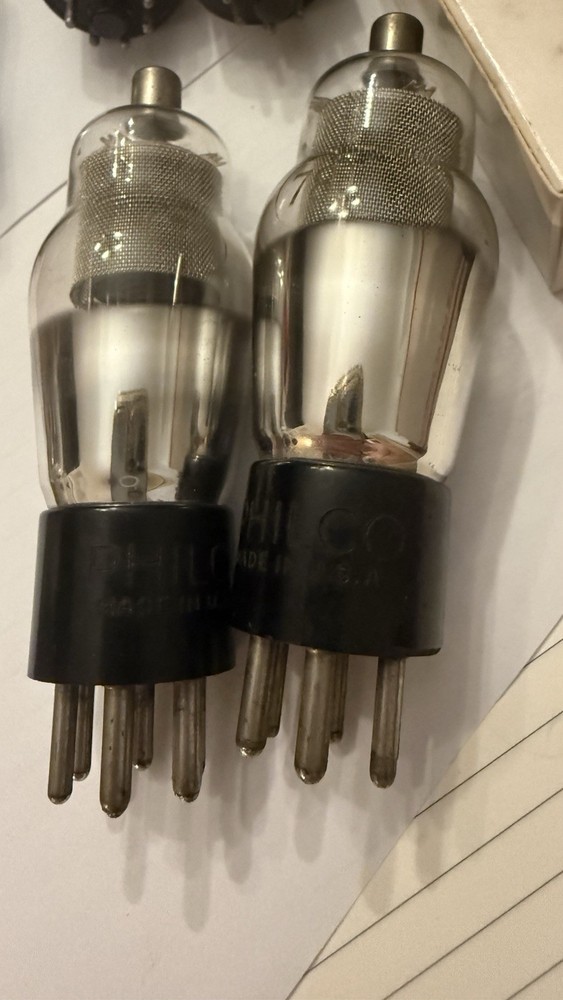 Matched Pair  78 ST Bottle Globe MESH Screen Audio Tubes Philco Engraved
