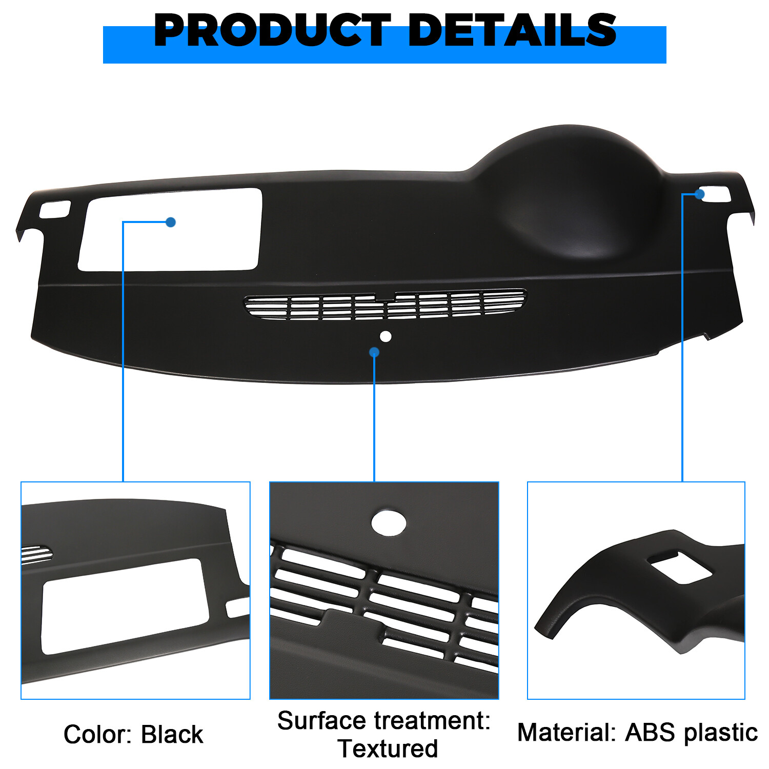 Dash Cover Cap Black For 2007-2014 Avalanche Suburban Tahoe Yukon