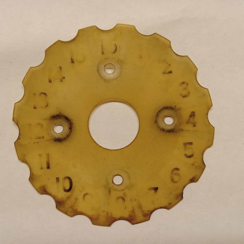 1930's WURLITZER JUKEBOX PART - RECORD SELECTOR RING - goes under the ESCUTCHEON