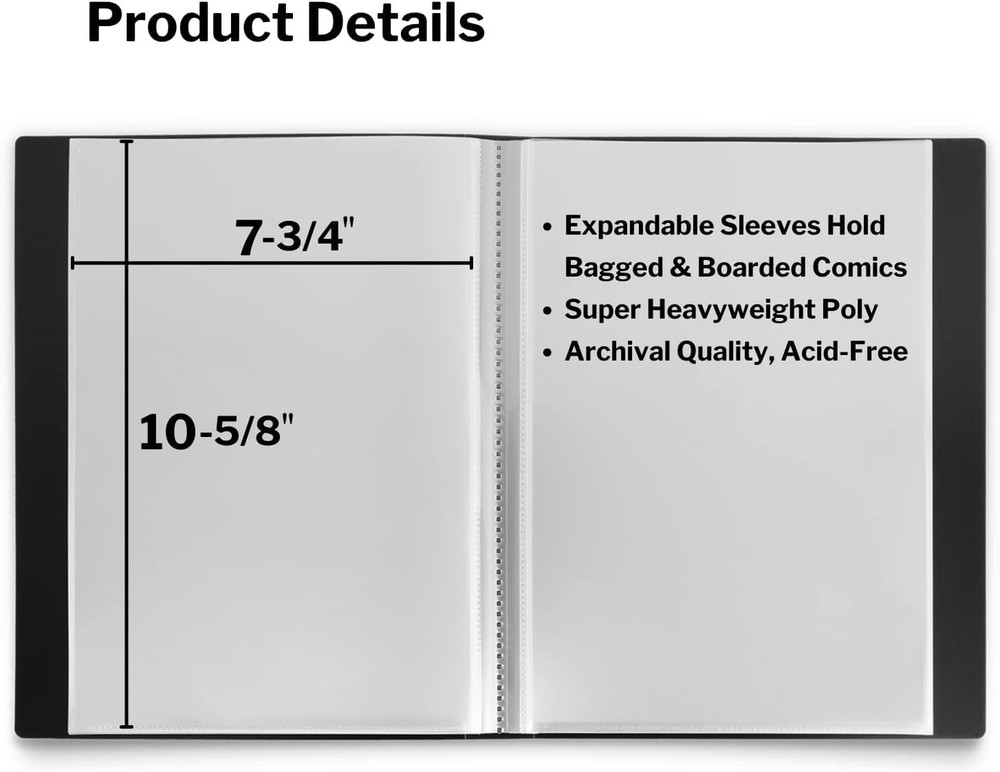 Comic Book Binder Storage Album Fits Silver Age Current Bagged Boarded Comics