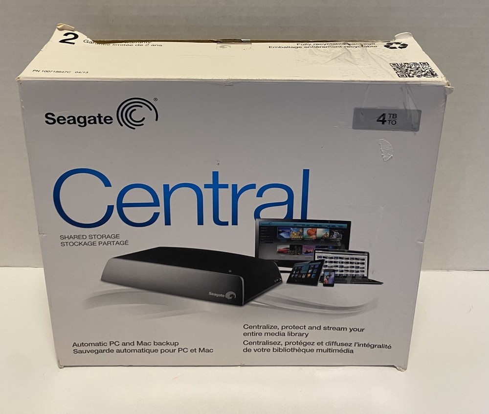 Seagate Central SRN01C 4TB with Power Cable and Box Automatic PC and MAC Backup